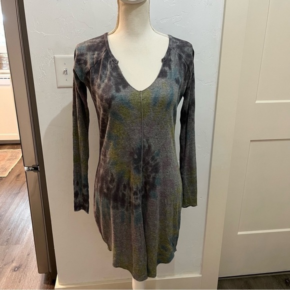 NWT Chaser Long Sleeve Multi Colored Tie Dye Mini Dress Small - Picture 1 of 8